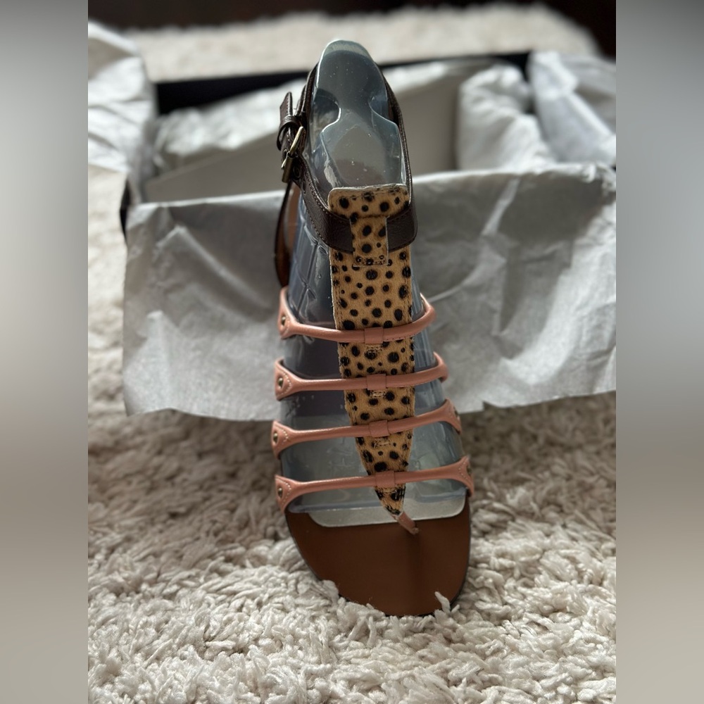 Leopard Print Strappy Sandals